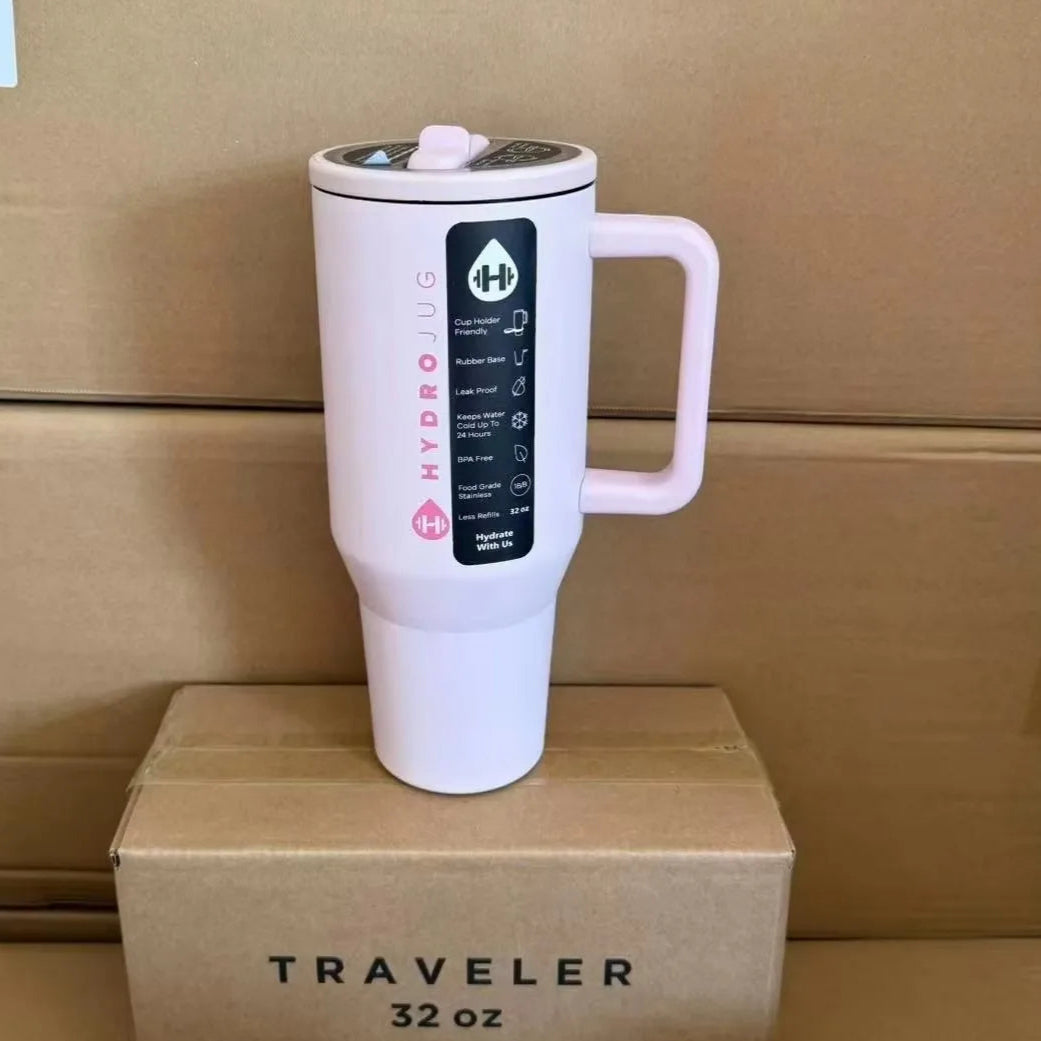 HydroJug Tumbler 32OZ/40OZ Traveler Straw Lid Stainless Steel Vacuum Insulated Car Mug Double Wall Thermal Iced Travel
