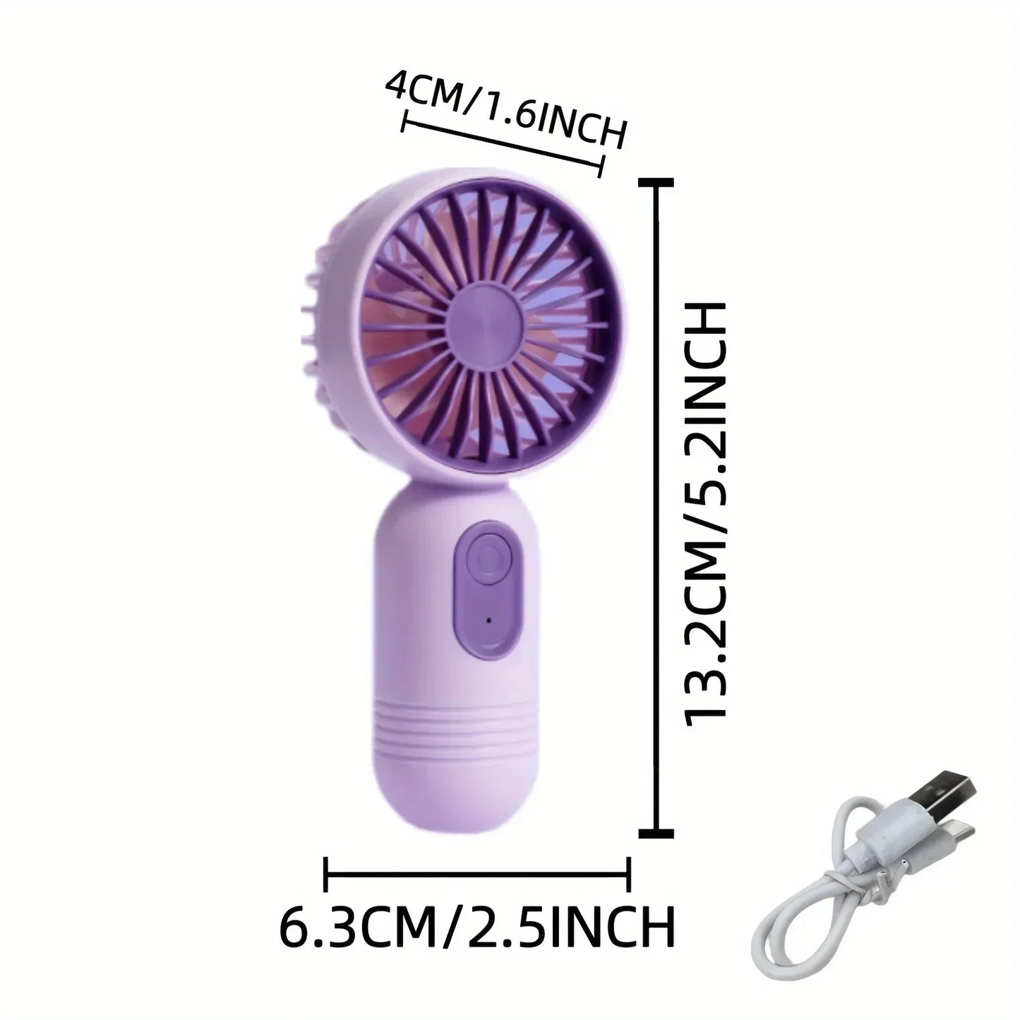 Mini Portable Fan USB Charging 3-speed - Handheld Fan for Men and Women Suitable for Office, Outdoor Travel