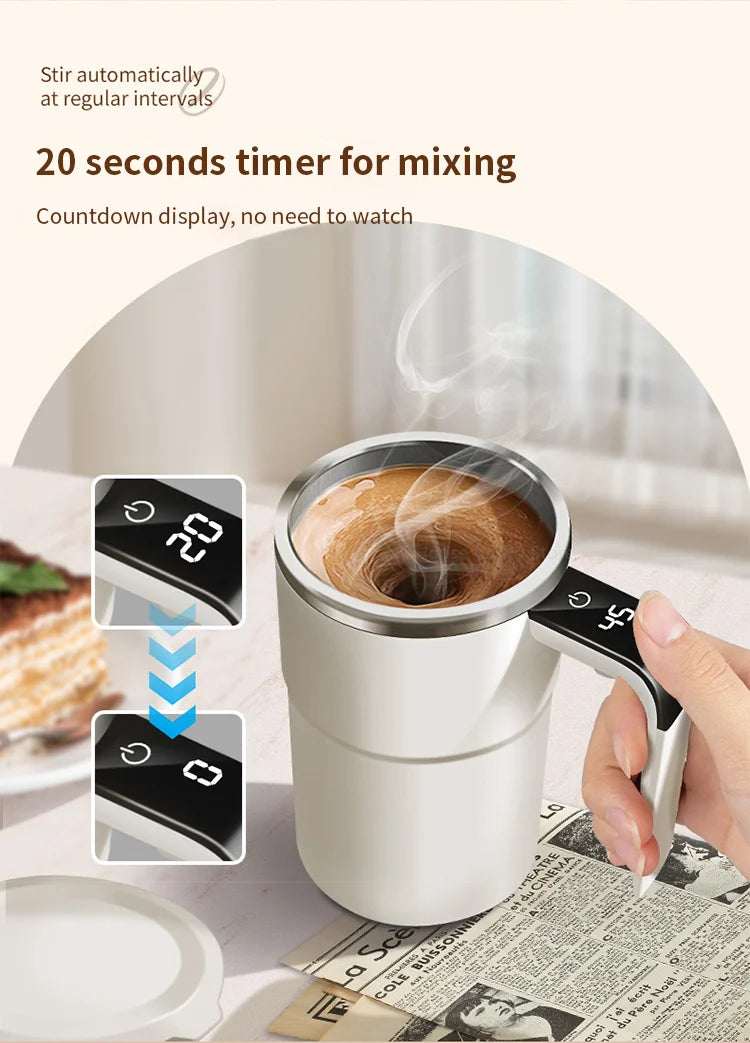 Automatic Stirring Cup Rechargeable Portable Coffee Electric Stirring Stainless Steel Mixer Rotating Magnetic Self Stirring Mugs