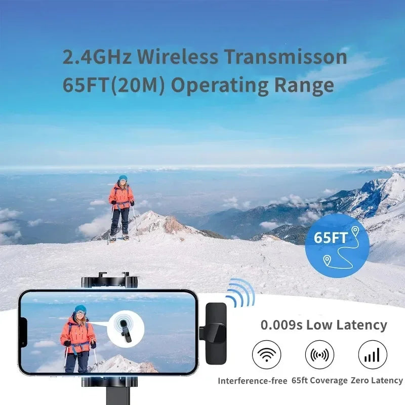 Mini Wireless Microphone for iPhone – Lavalier Mic for Video & Streaming