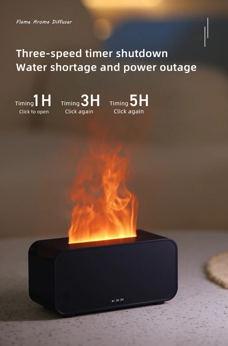 Mini Aroma Diffuser Air Humidifier Ultrasonic Cool Mist Maker Fogger LED Essential Oil Flame Lamp Difusor