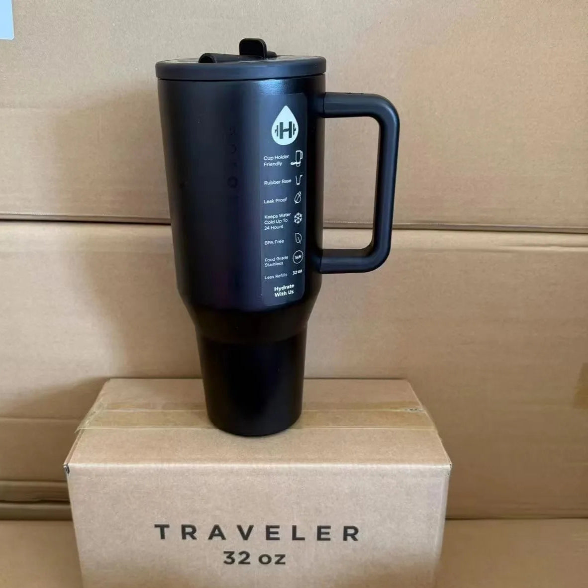 HydroJug Tumbler 32OZ/40OZ Traveler Straw Lid Stainless Steel Vacuum Insulated Car Mug Double Wall Thermal Iced Travel