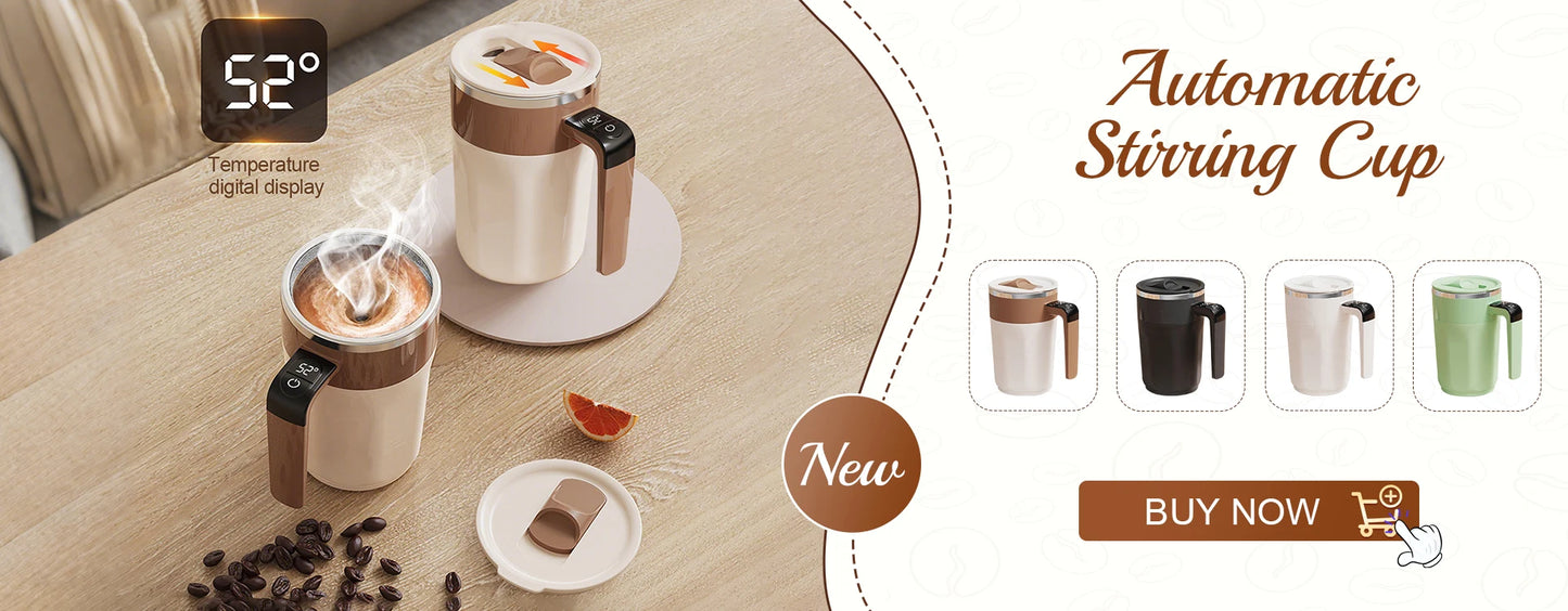 Automatic Stirring Cup Rechargeable Portable Coffee Electric Stirring Stainless Steel Mixer Rotating Magnetic Self Stirring Mugs