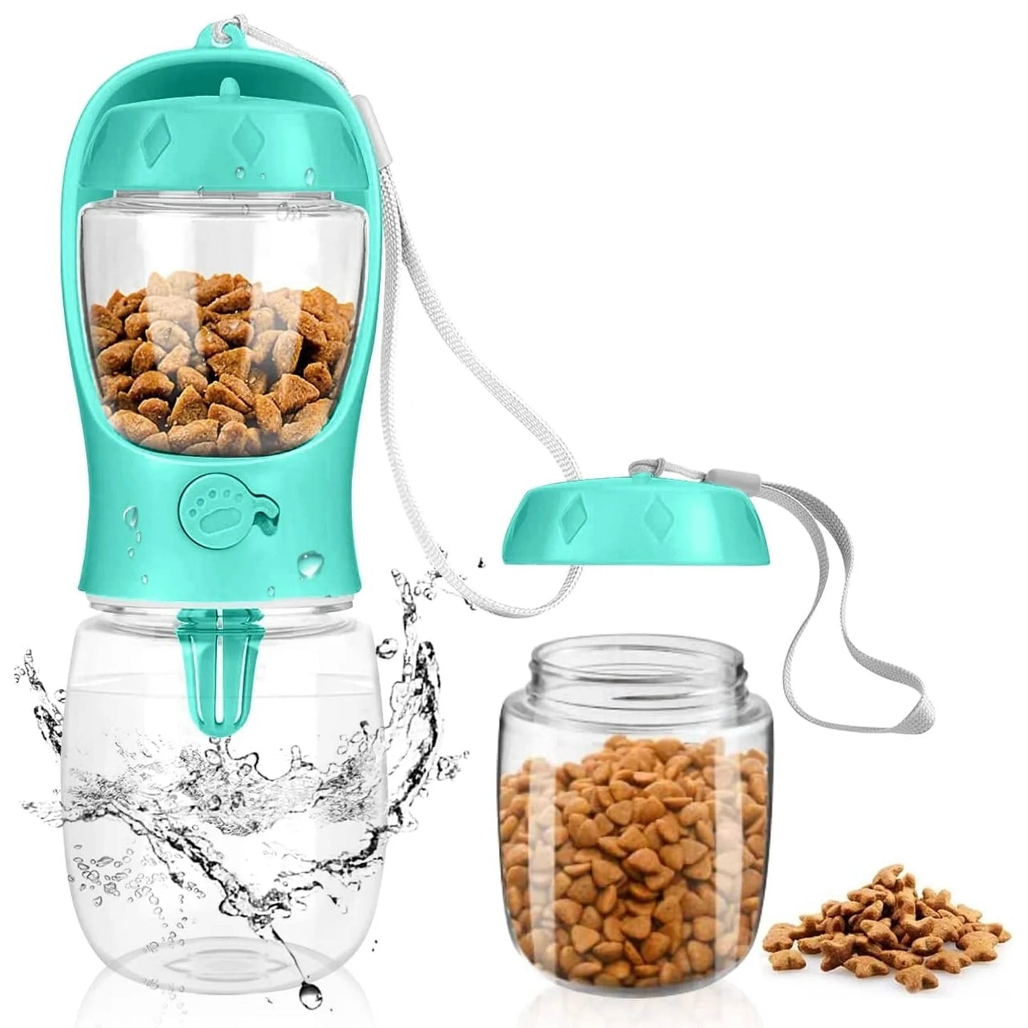 Dog Water Bottle with Food Container 3in1 Pet Water Bottle-Portable 350ML , 550ML