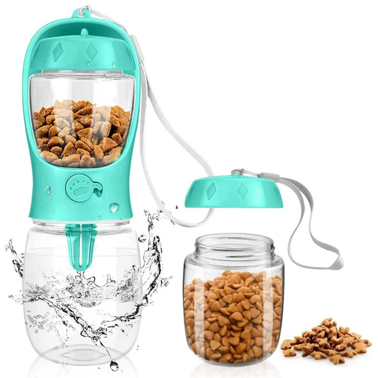 Dog Water Bottle with Food Container 3in1 Pet Water Bottle-Portable 350ML , 550ML
