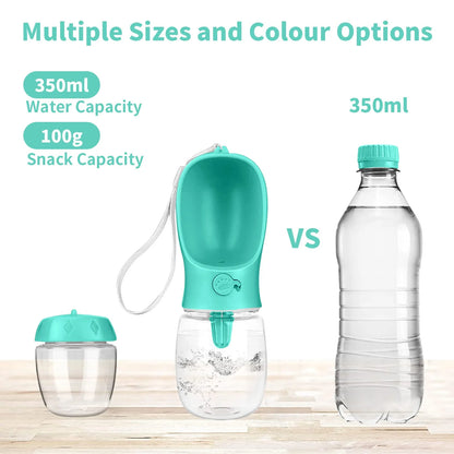 Dog Water Bottle with Food Container 3in1 Pet Water Bottle-Portable 350ML , 550ML