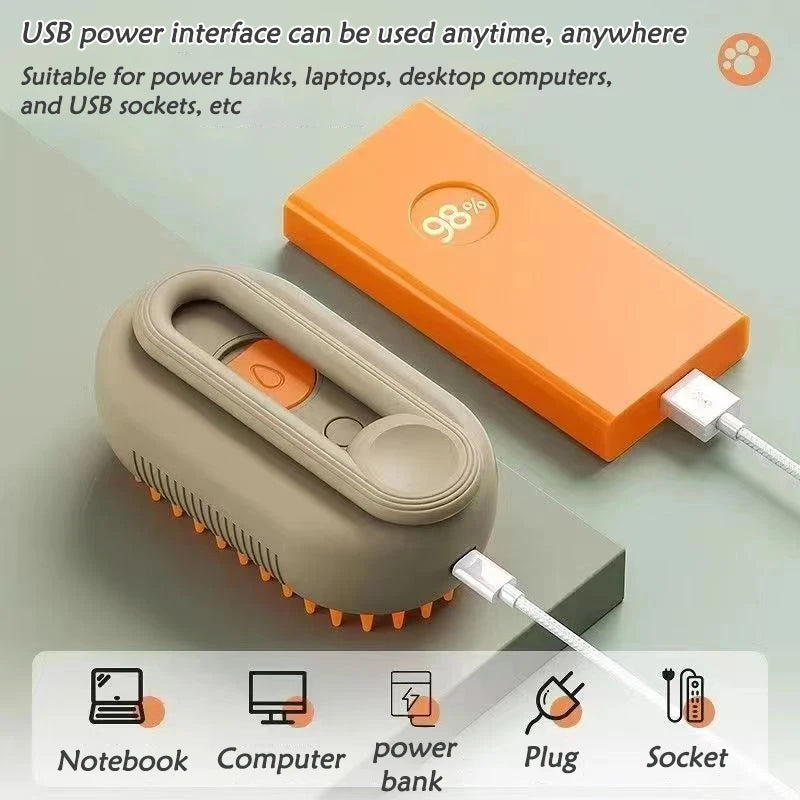 Pet Cleaning Spray Comb, Pet Undercoat Hair Removal Slicker Brush For Dog And Cat Grooming Tool