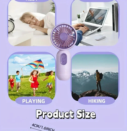 Mini Portable Fan USB Charging 3-speed - Handheld Fan for Men and Women Suitable for Office, Outdoor Travel