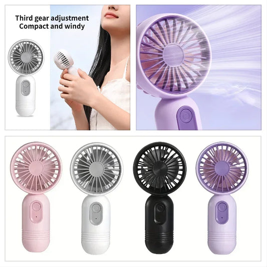 Mini Portable Fan USB Charging 3-speed - Handheld Fan for Men and Women Suitable for Office, Outdoor Travel