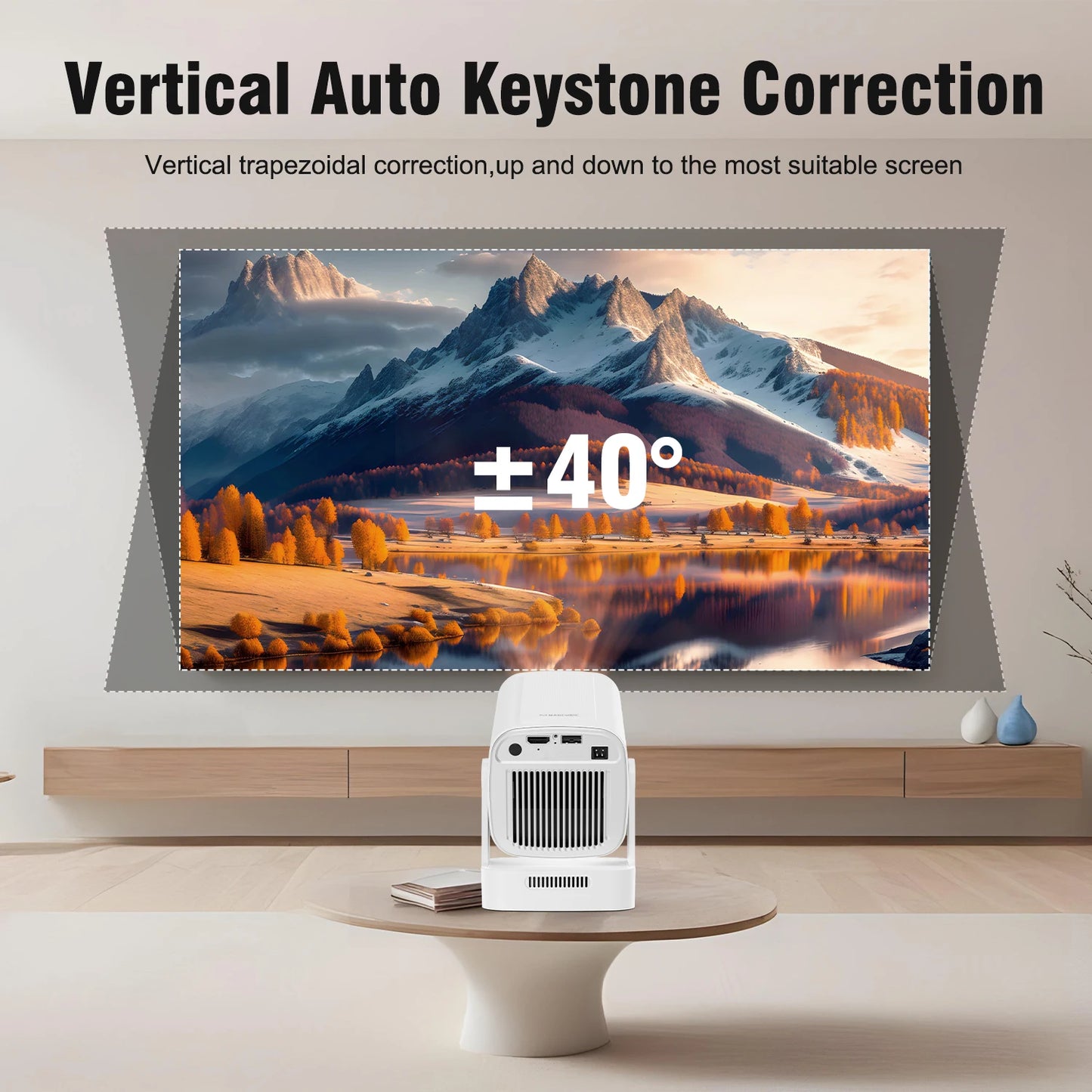 Magcubic HY310 Auto Focus Projector 1080P Native 4K 330ANSI Android 11 WiFi6 BT5.4 Mini Outdoor Movie Projector with Air Mouse