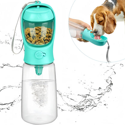 Dog Water Bottle with Food Container 3in1 Pet Water Bottle-Portable 350ML , 550ML