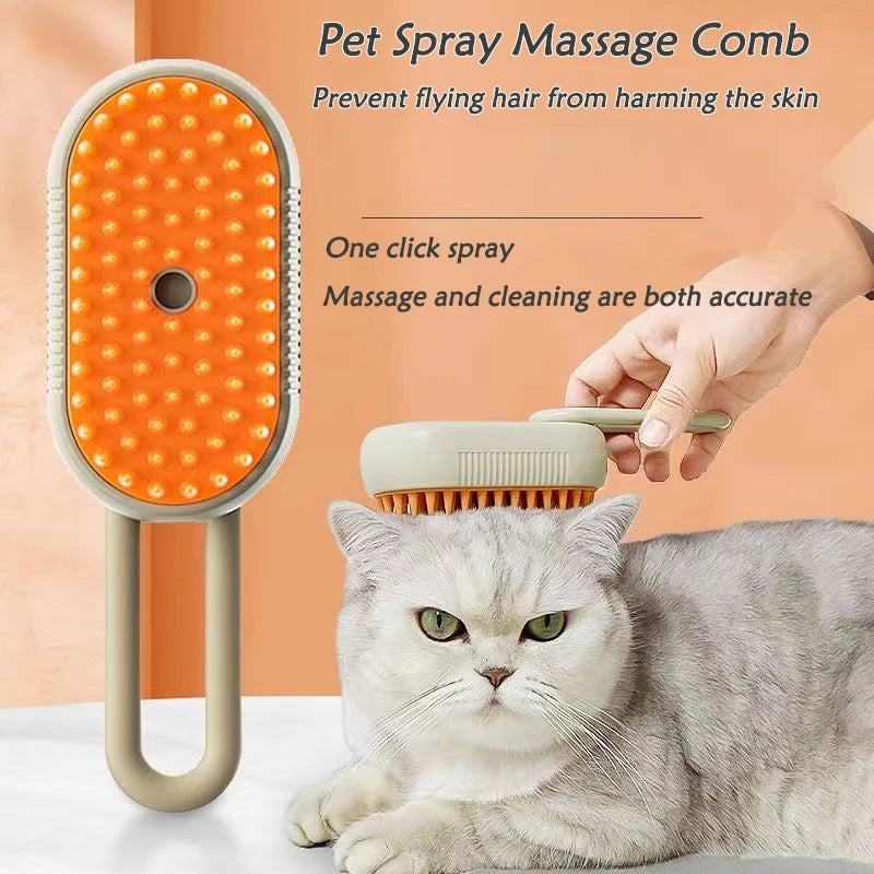 Pet Cleaning Spray Comb, Pet Undercoat Hair Removal Slicker Brush For Dog And Cat Grooming Tool
