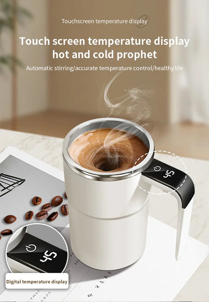 Automatic Stirring Cup Rechargeable Portable Coffee Electric Stirring Stainless Steel Mixer Rotating Magnetic Self Stirring Mugs