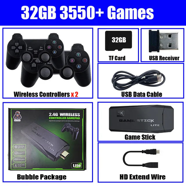 Retro Video Game Console Game Stick 4k 15000 Games Portable