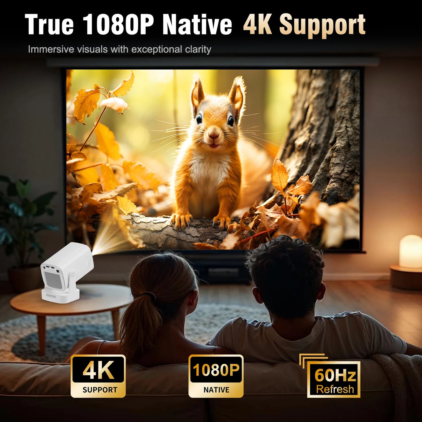 Magcubic HY310 Auto Focus Projector 1080P Native 4K 330ANSI Android 11 WiFi6 BT5.4 Mini Outdoor Movie Projector with Air Mouse