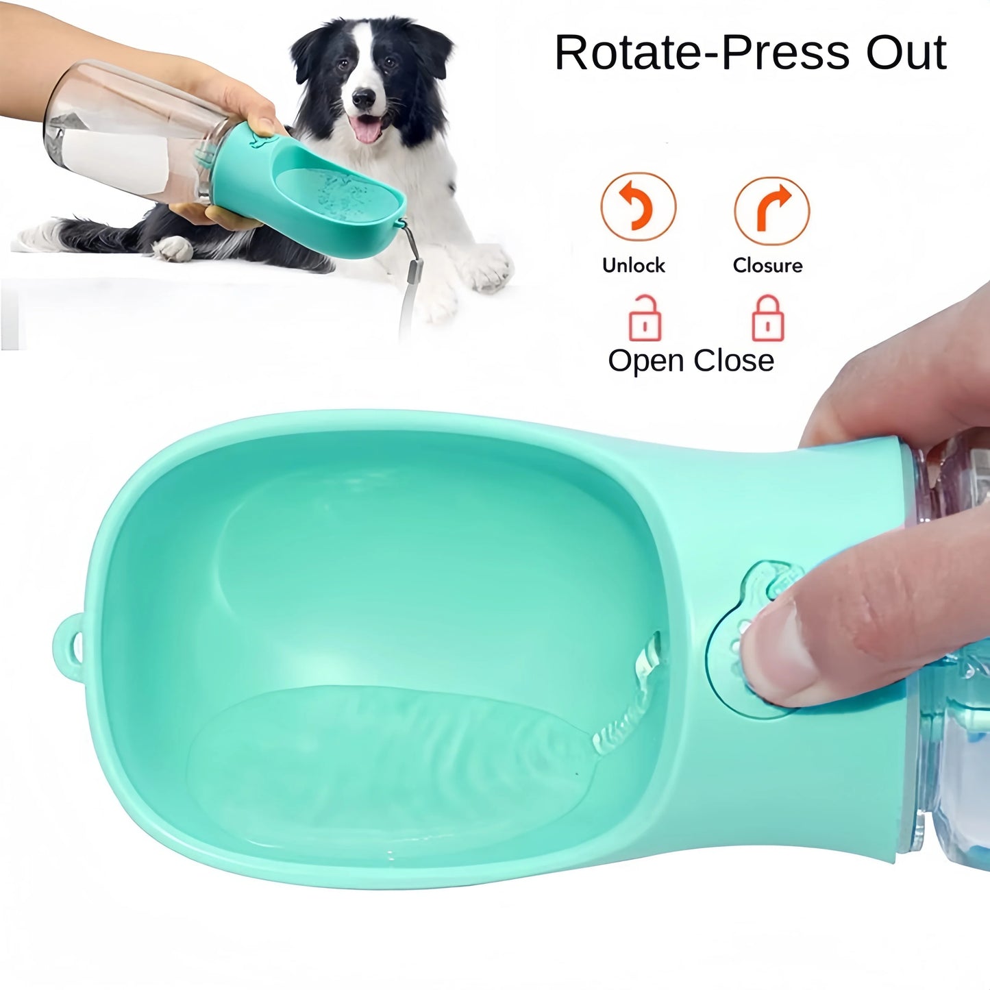 Dog Water Bottle with Food Container 3in1 Pet Water Bottle-Portable 350ML , 550ML