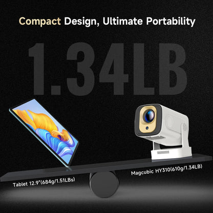 Magcubic HY310 Auto Focus Projector 1080P Native 4K 330ANSI Android 11 WiFi6 BT5.4 Mini Outdoor Movie Projector with Air Mouse
