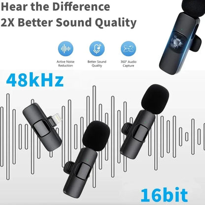 Mini Wireless Microphone for iPhone – Lavalier Mic for Video & Streaming