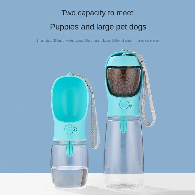 Dog Water Bottle with Food Container 3in1 Pet Water Bottle-Portable 350ML , 550ML