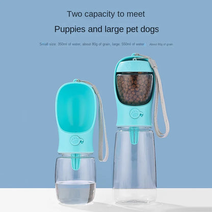 Dog Water Bottle with Food Container 3in1 Pet Water Bottle-Portable 350ML , 550ML