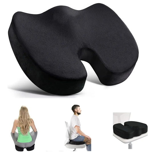 Travel Seat Cushion Memory Foam U-Shaped Pillow for Chair Cushion Pad Car Office Hip Support