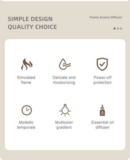 Mini Aroma Diffuser Air Humidifier Ultrasonic Cool Mist Maker Fogger LED Essential Oil Flame Lamp Difusor