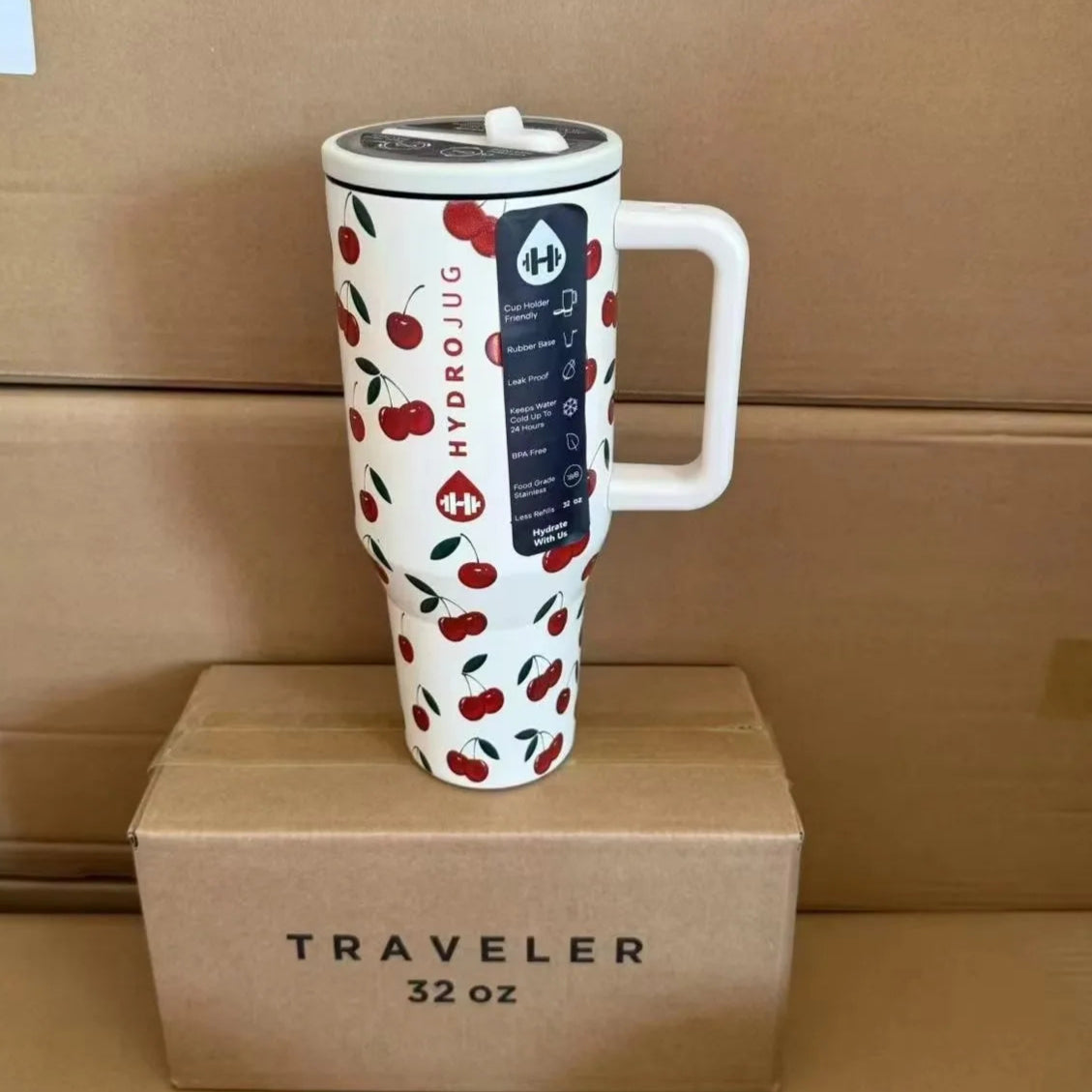 HydroJug Tumbler 32OZ/40OZ Traveler Straw Lid Stainless Steel Vacuum Insulated Car Mug Double Wall Thermal Iced Travel