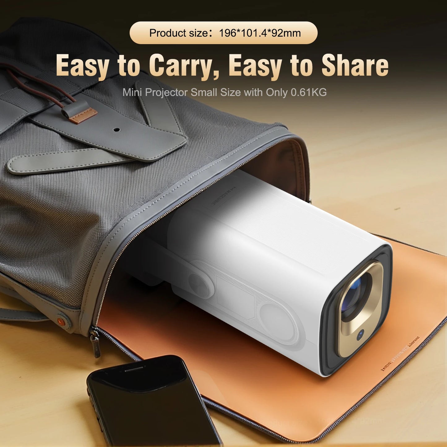 Magcubic HY310 Auto Focus Projector 1080P Native 4K 330ANSI Android 11 WiFi6 BT5.4 Mini Outdoor Movie Projector with Air Mouse