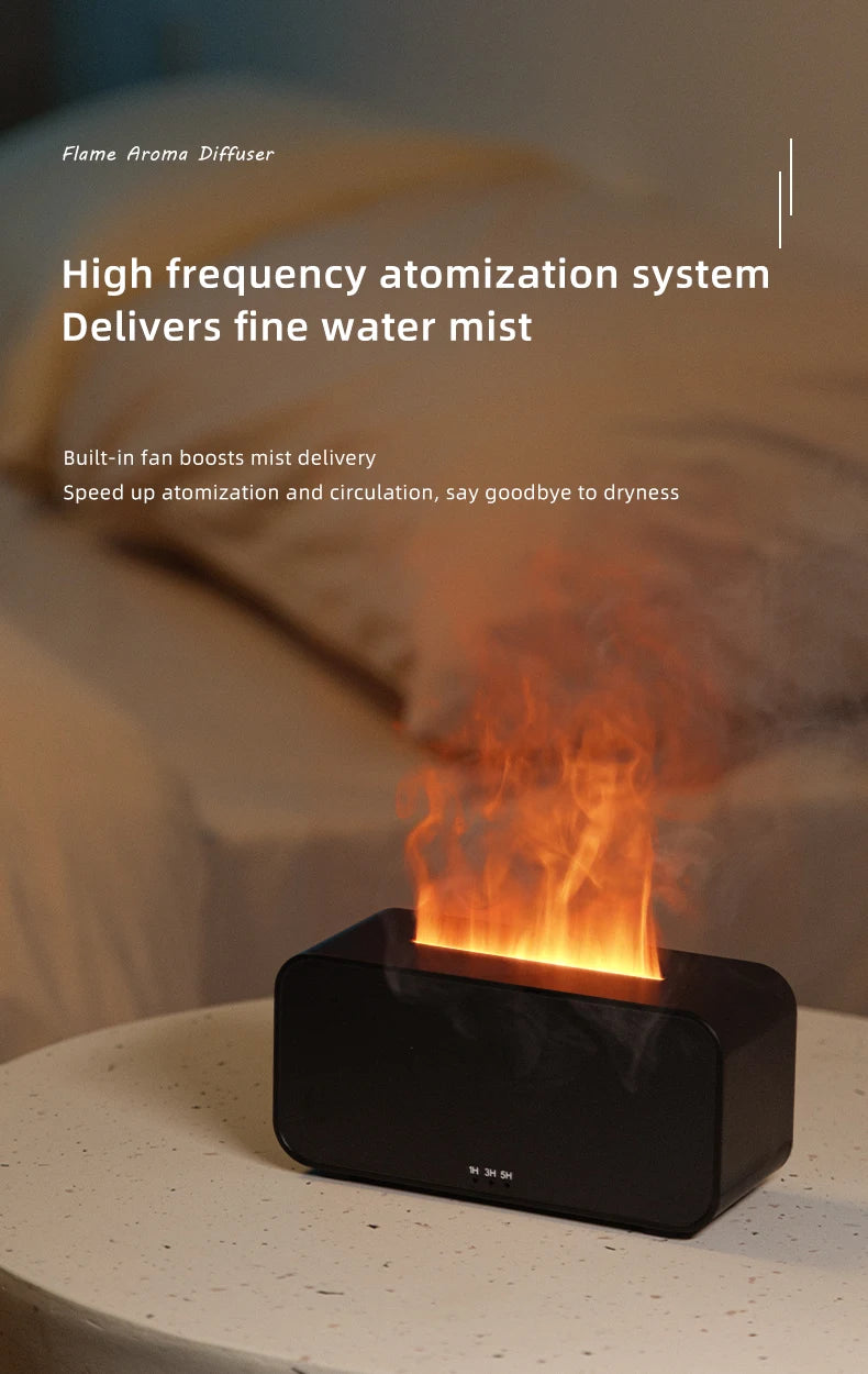 Mini Aroma Diffuser Air Humidifier Ultrasonic Cool Mist Maker Fogger LED Essential Oil Flame Lamp Difusor