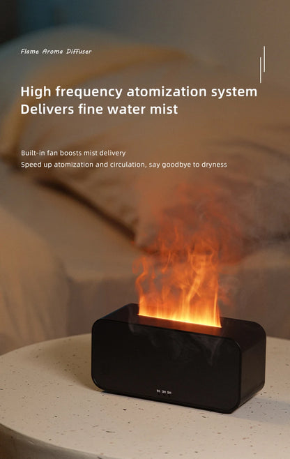 Mini Aroma Diffuser Air Humidifier Ultrasonic Cool Mist Maker Fogger LED Essential Oil Flame Lamp Difusor
